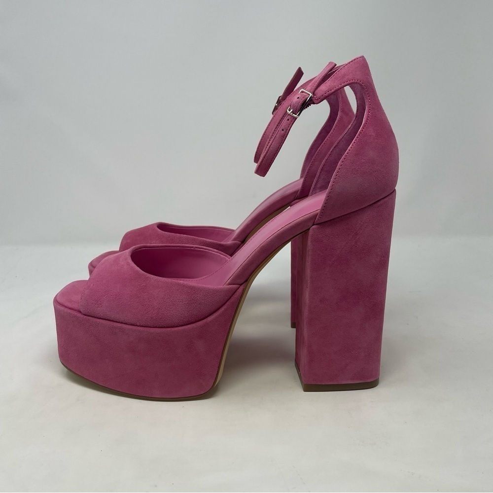 Marc Fisher Della Ankle Strap Suede Platform Sandals in Pink - Picture 7 of 10